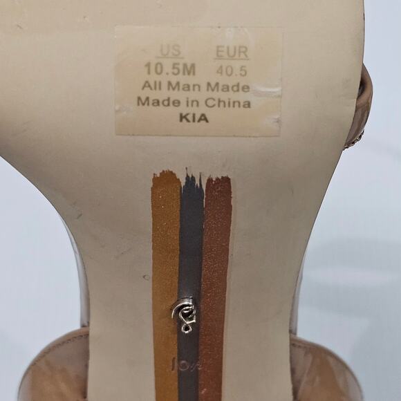 NEW Sam Edelman Kia Block Heel Strappy Sandal Rosa Blush Patent Size 10.5 - Picture 11 of 12